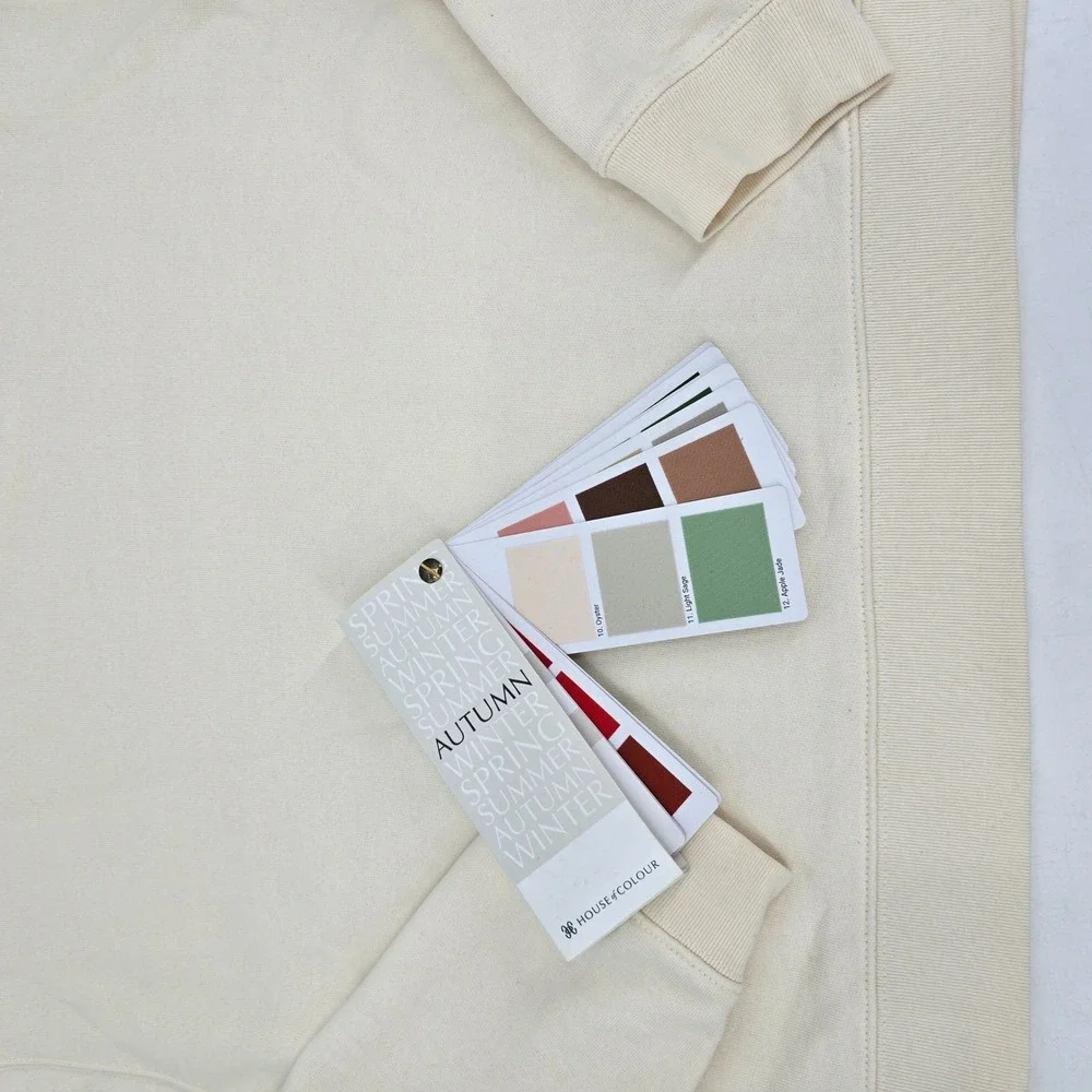 Tory Burch Crystal Logo Ivory Cotton Crewneck Sweatshirt Quiet Luxury Preppy